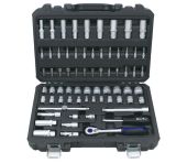 BATO Topnøglesæt 3/8" 6kt. 8-24mm kort. 8-19mm lang. Bitstoppe. 69 dele. BA-1208