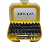 BATO 1/4" Bitssæt gul sikkerhedsbits. 31 dele. Med 60 mm. bitsholder BA-1816