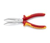 Knipex Fladrundtang med skær (Storkenæbstang) forkromet,VDE-godkendt 200 mm KN-2626200
