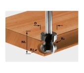 Festool listegrebsfræser HW, skaft 8 mm 491140 491140