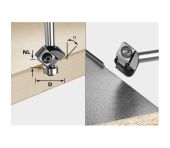 Festool Fasfræser med vendeplatter HW S8 HW 45° D27 12x12 KL 499807