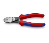 Knipex Kraft-skævbider sort atramenteret, med flerkomponent-håndtag 180 mm KN-7402180SB