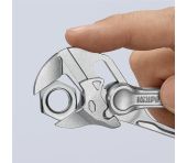 Knipex Tangnøgle XS tang og skruenøgle i ét værktøj forkromet, struktureret, ru overflade 100 mm KN-8604100BK