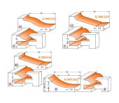 CMT Køkkenfræsesæt 3 stk. K12 C 900.514.11