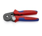 Knipex Selvindstillelig crimptang til kabeltyller med sideindføring bruneret, med flerkomponent-håndtag 180 mm KN-975304SB