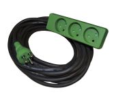 Blue electric kabelsæt neopren 5m med jord og 3 stikdåse 3x1,5mm² FLJ5-3