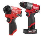 Milwaukee M12 Slagskruemaskine FID2-0 og slagboremaskine FPD2-602X MILWAUKEEPAKKE7