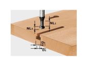 Festool T-notfræser HW, skaft 8 mm HW S8 D10,5/NL13 491035
